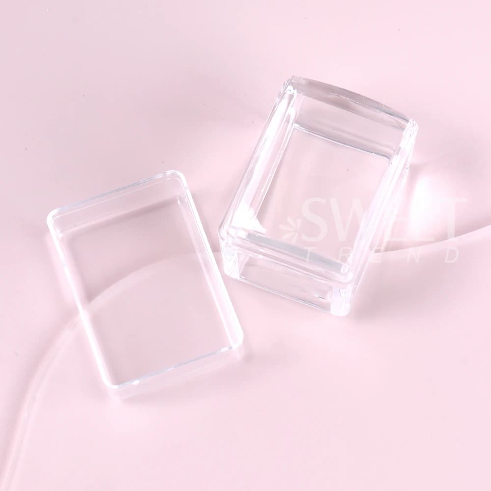 French manicure stamping plate kit with transparent silicone stencil — image 4