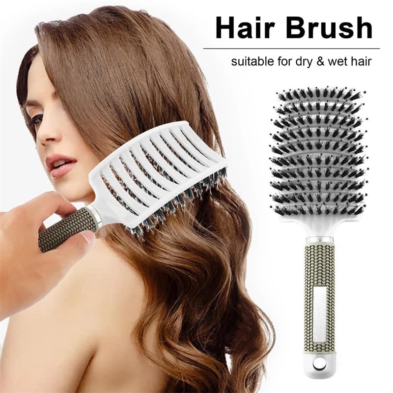 Fluffy scalp massage detangling brush for wet curly hair — image 3