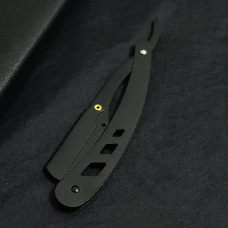 Antique black folding shaving razor without blades — image 7