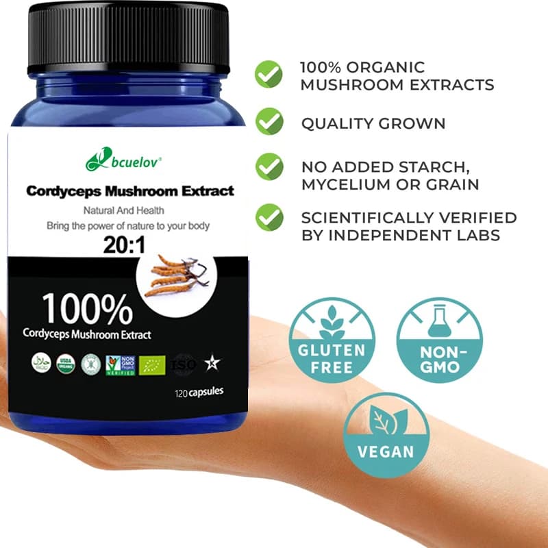 vegetarian cordyceps mushroom extract capsules — image 4