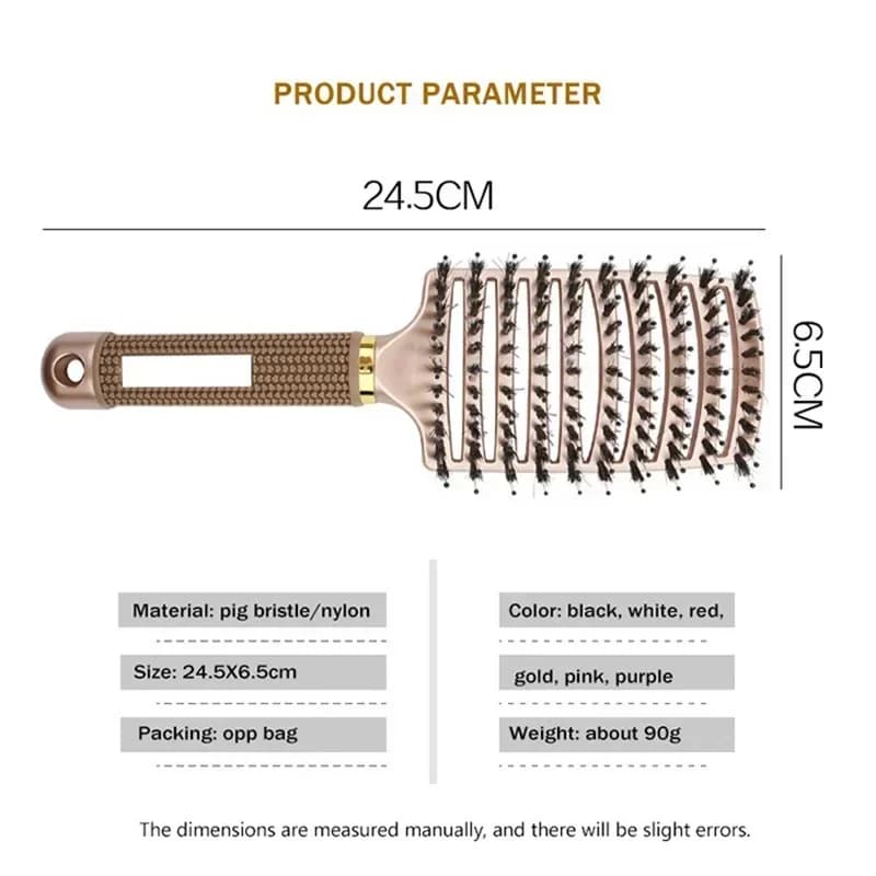 boar bristle and nylon scalp massage hair brush — image 2