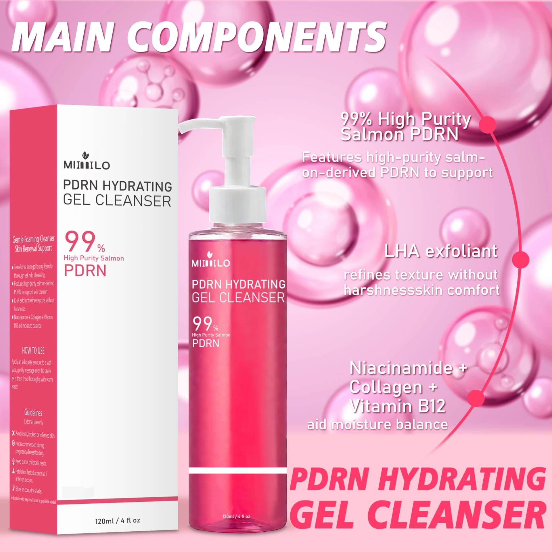 Salmon pink foam cleansing gel tube — image 6