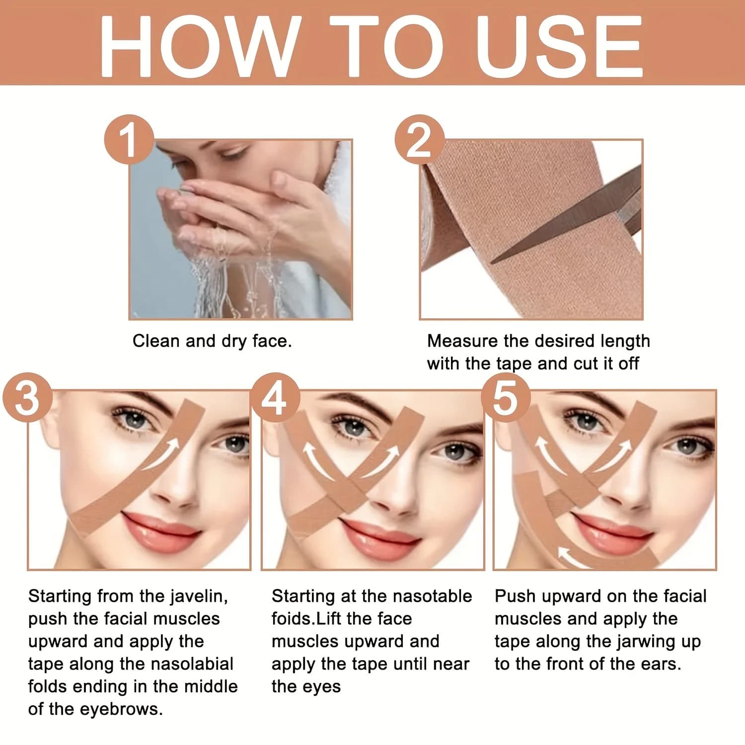 high‑elasticity wrinkle removal tape for face and neck — image 3