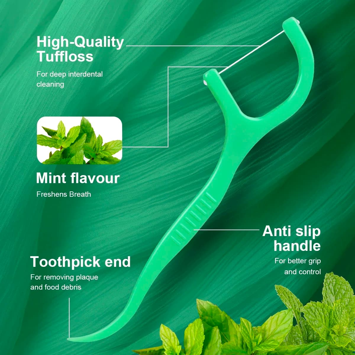 mint flavored ultra-fine dental floss picks — image 3