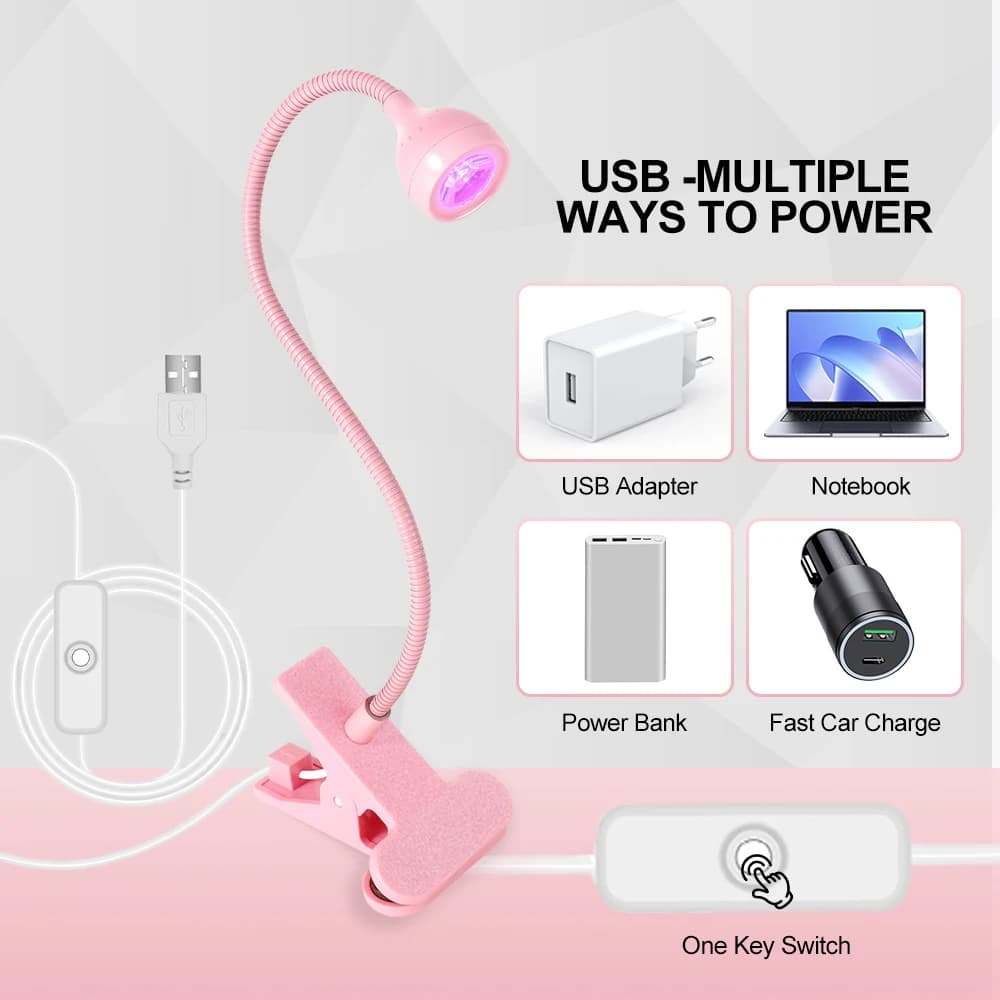 clip-on mini LED UV nail lamp — image 3