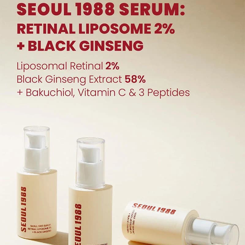 Retinol face serum bottle with black ginseng and vitamin C — image 2