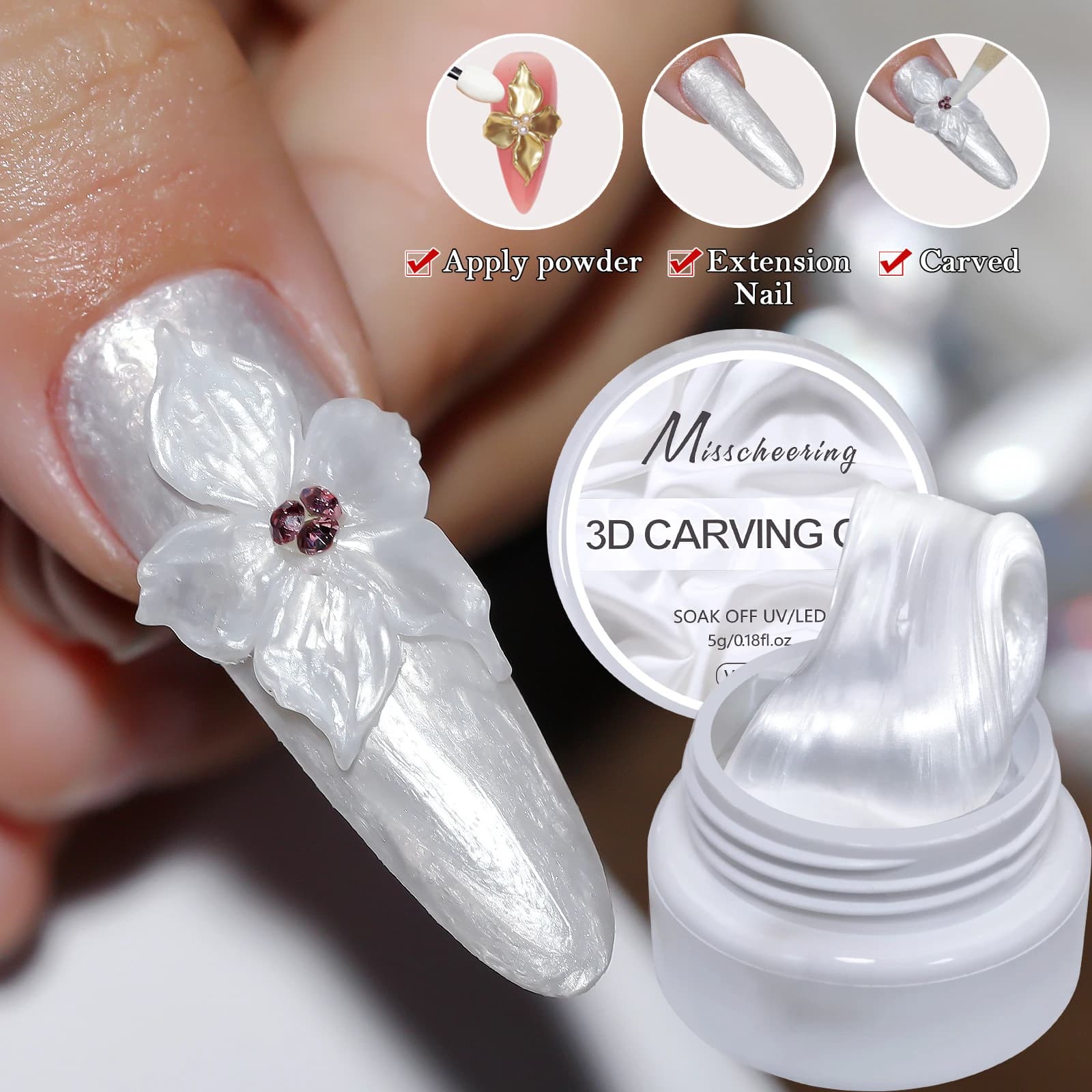 white non-stick gel nail polish bottle 5ml — image 8