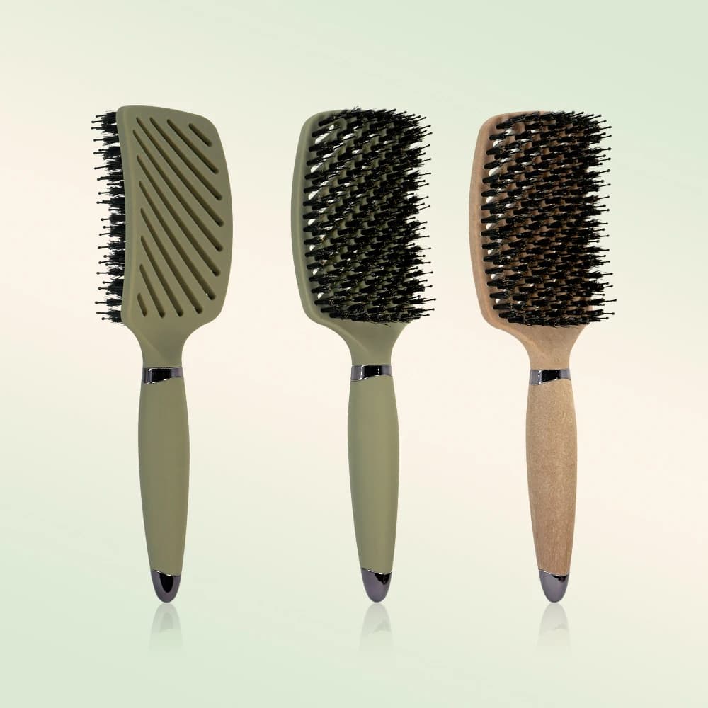 anti-static paddle brush with scalp massage bristles — image 1