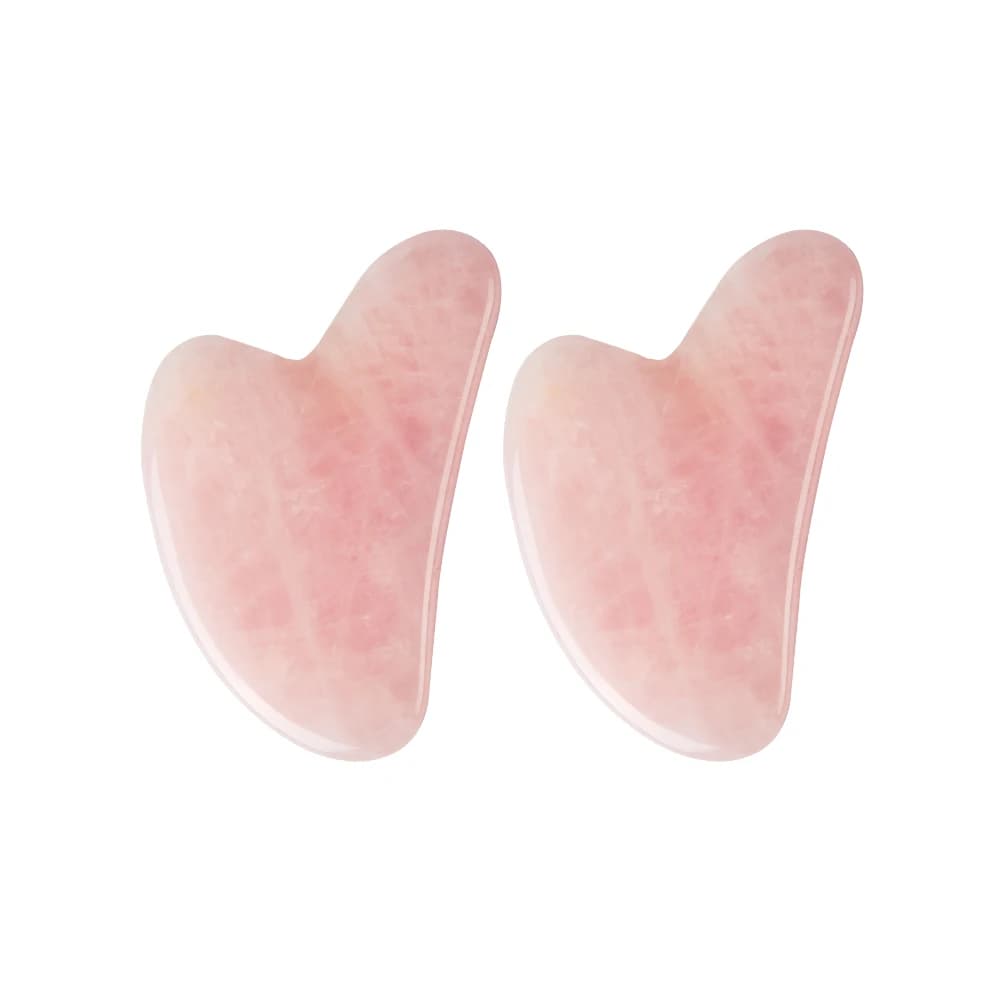 Rose quartz gua sha facial massage tool — image 7
