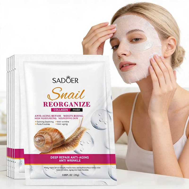 SADOER Snail Collagen Face Mask – 5 Pack