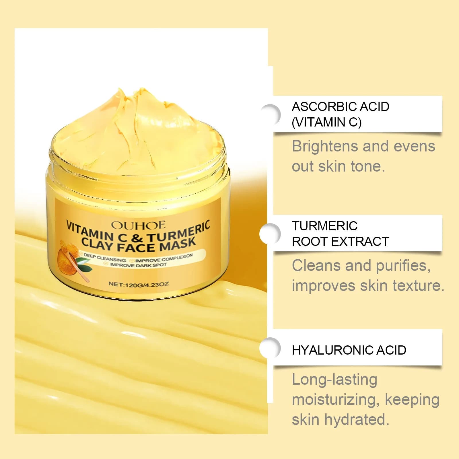 Vitamin C and turmeric exfoliating facial mask — image 3