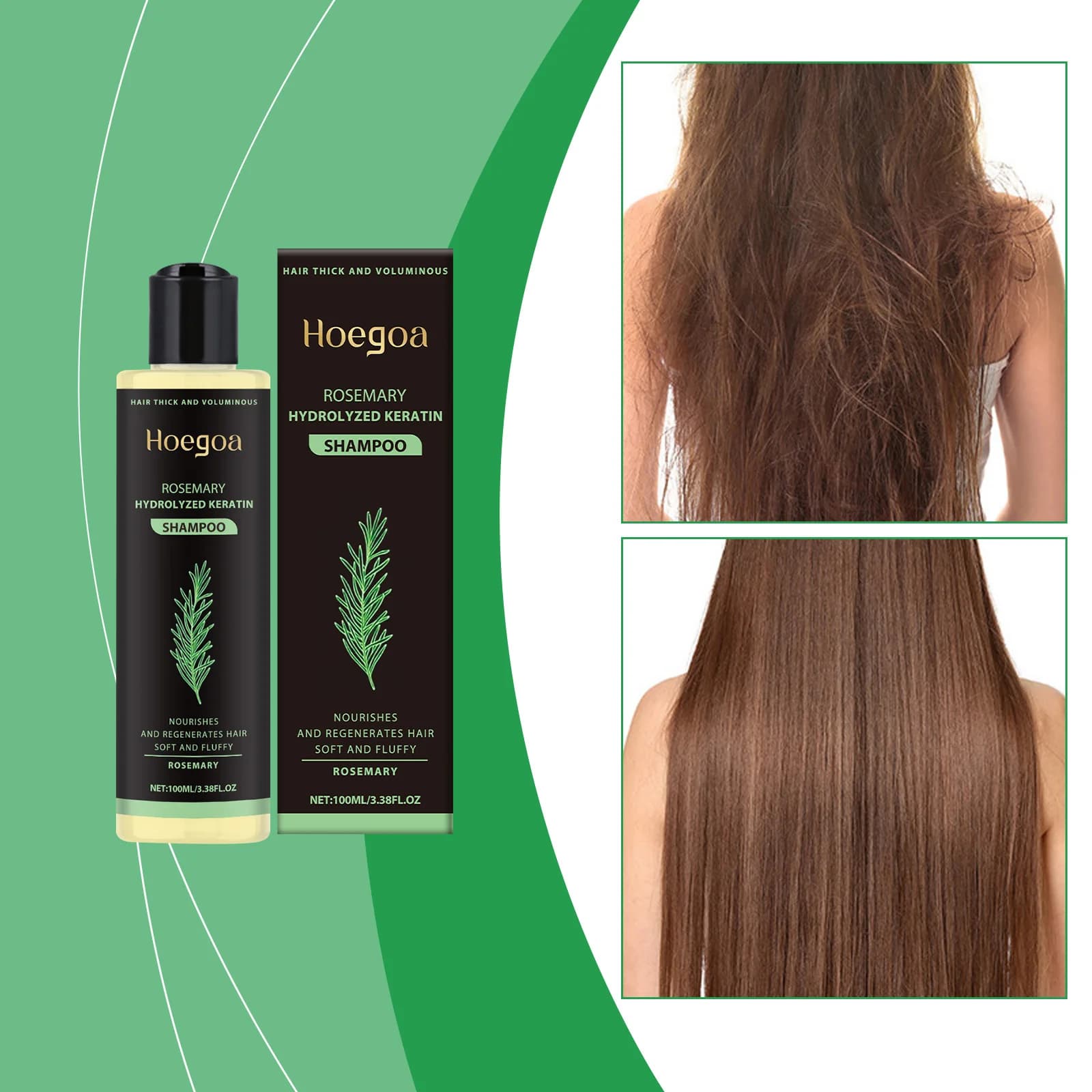 Rosemary hair growth shampoo bottle with hydrolyzed keratin — image 3