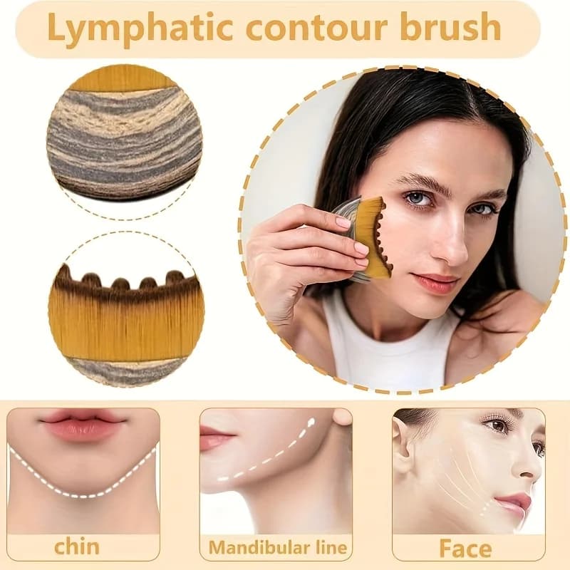 contour brush and stainless steel lymphatic scraping board set — image 4