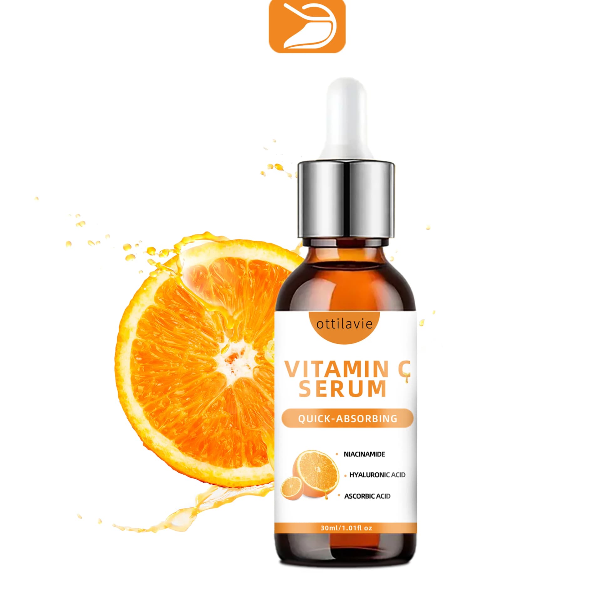 Vitamin C serum bottle with hyaluronic acid — image 1