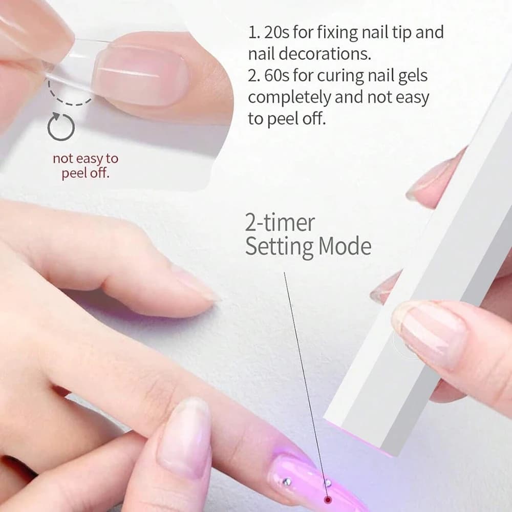 handheld rechargeable UV nail lamp for gel nails — image 4