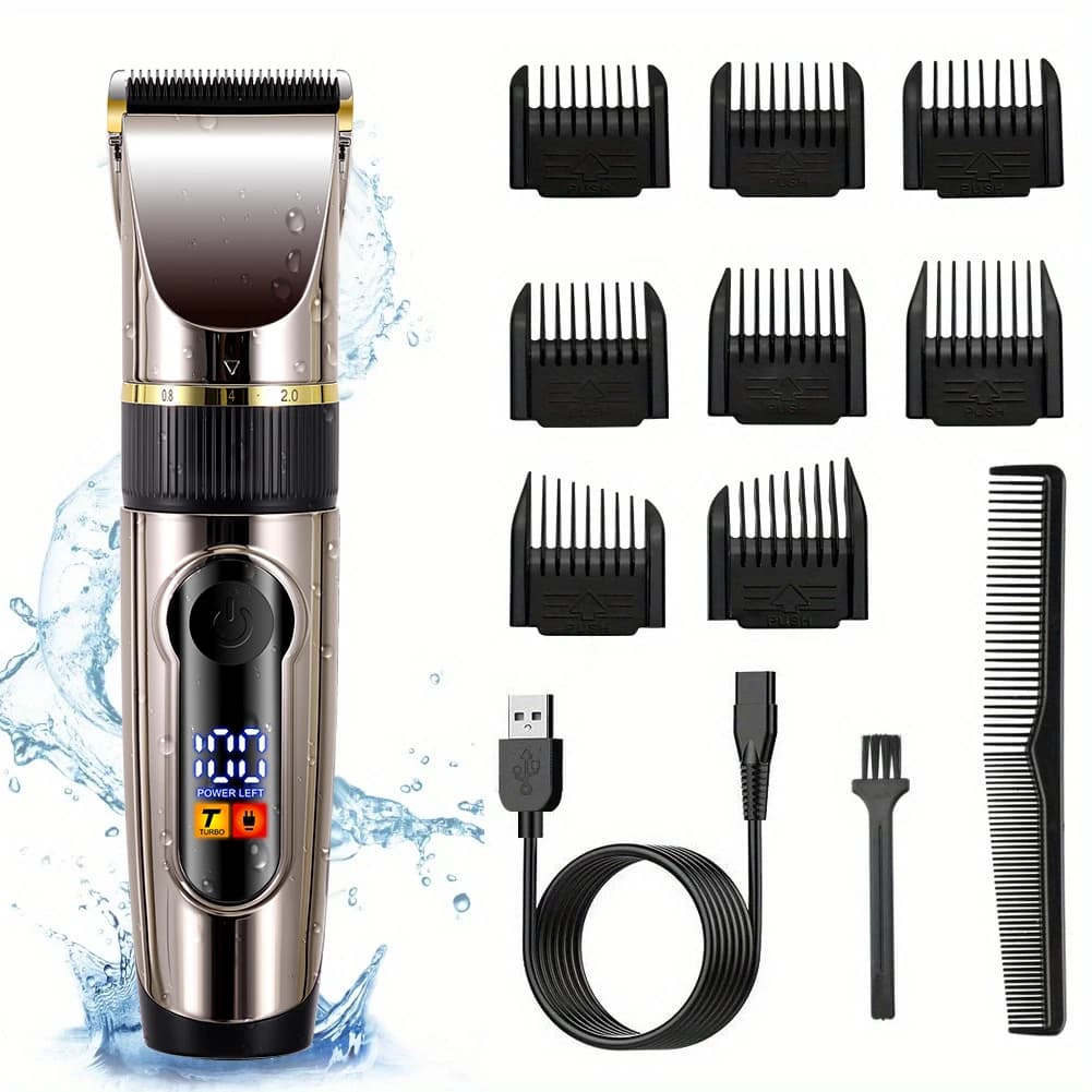 ceramic blade hair clipper with LED display — image 1