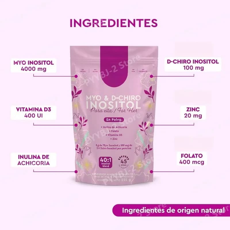 Myo & D‑Chiro Inositol powder with folate, vitamin D3 and zinc — image 3