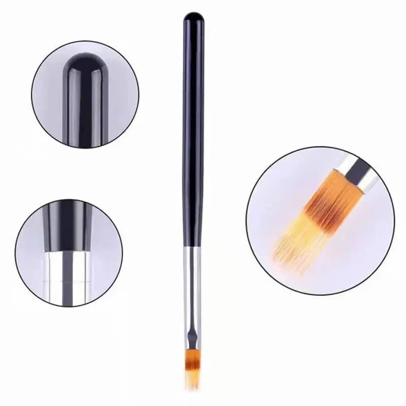 Serrated Nail Brush with Powder Bar and Gradient Pen