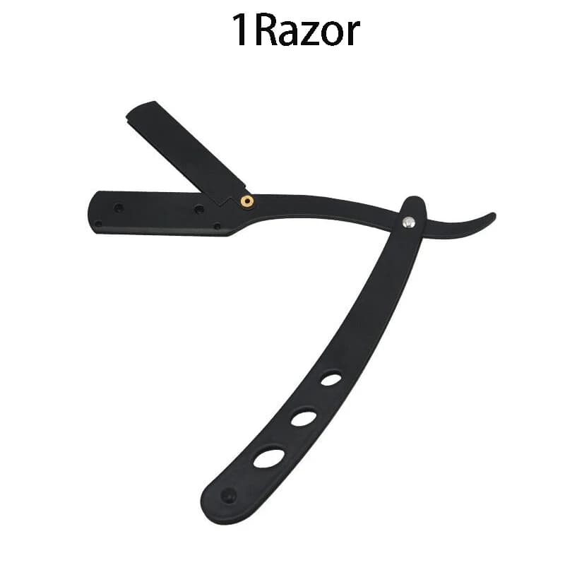 black classic folding straight razor — image 8