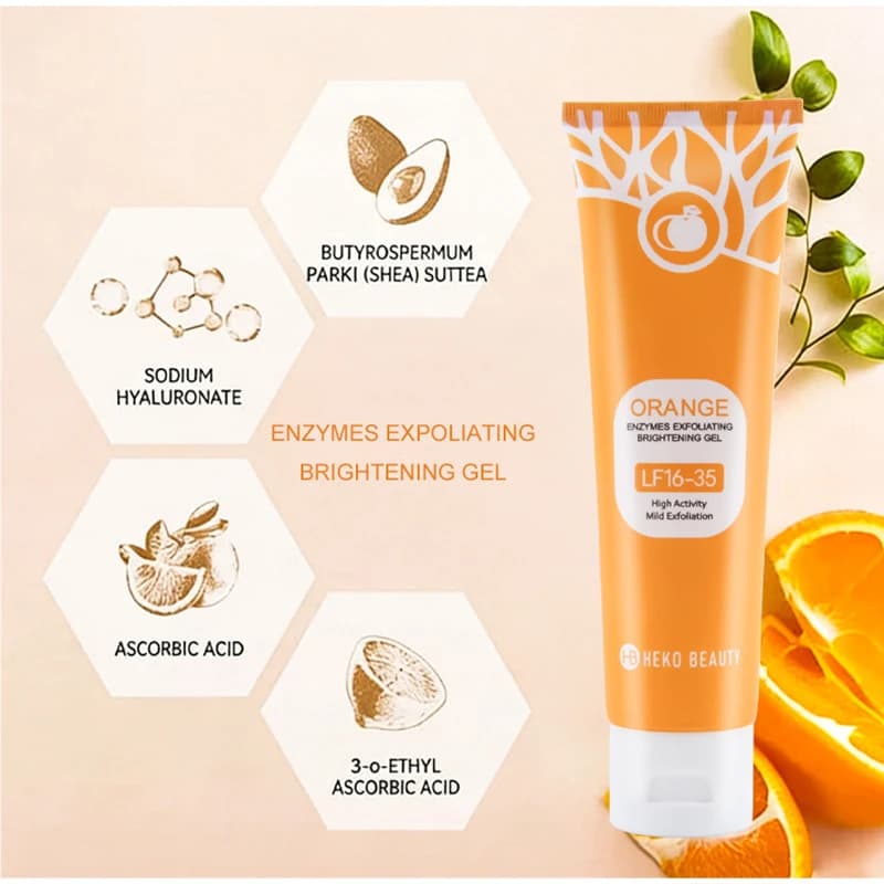 orange exfoliating brightening gel tube — image 2