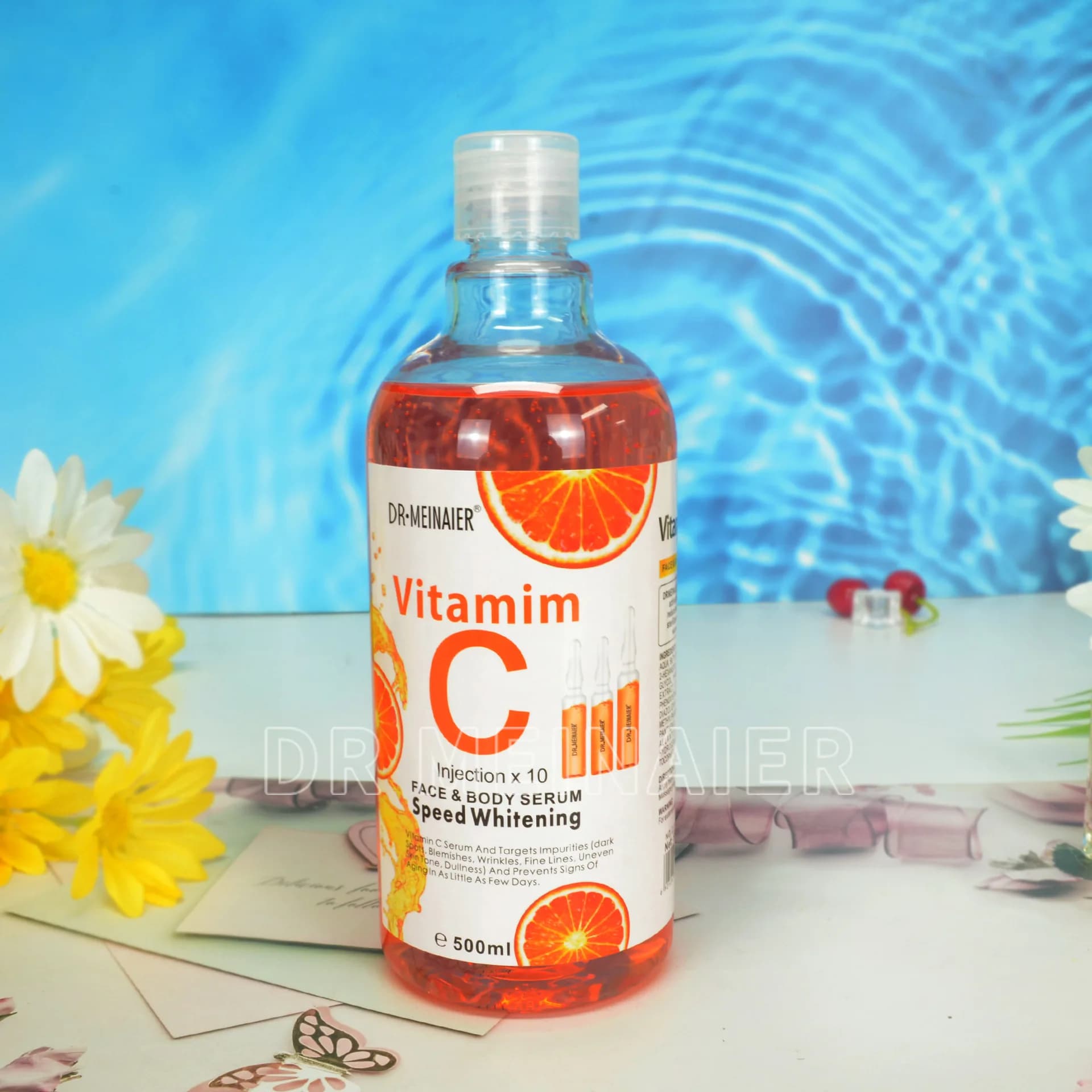 500ml bottle of vitamin C AHA hyaluronic face serum — image 6