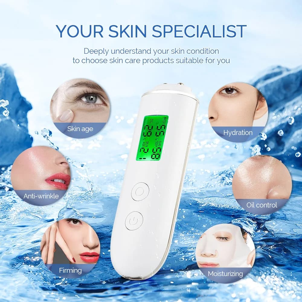 hand holding skin moisture and oil analyzer device — image 3
