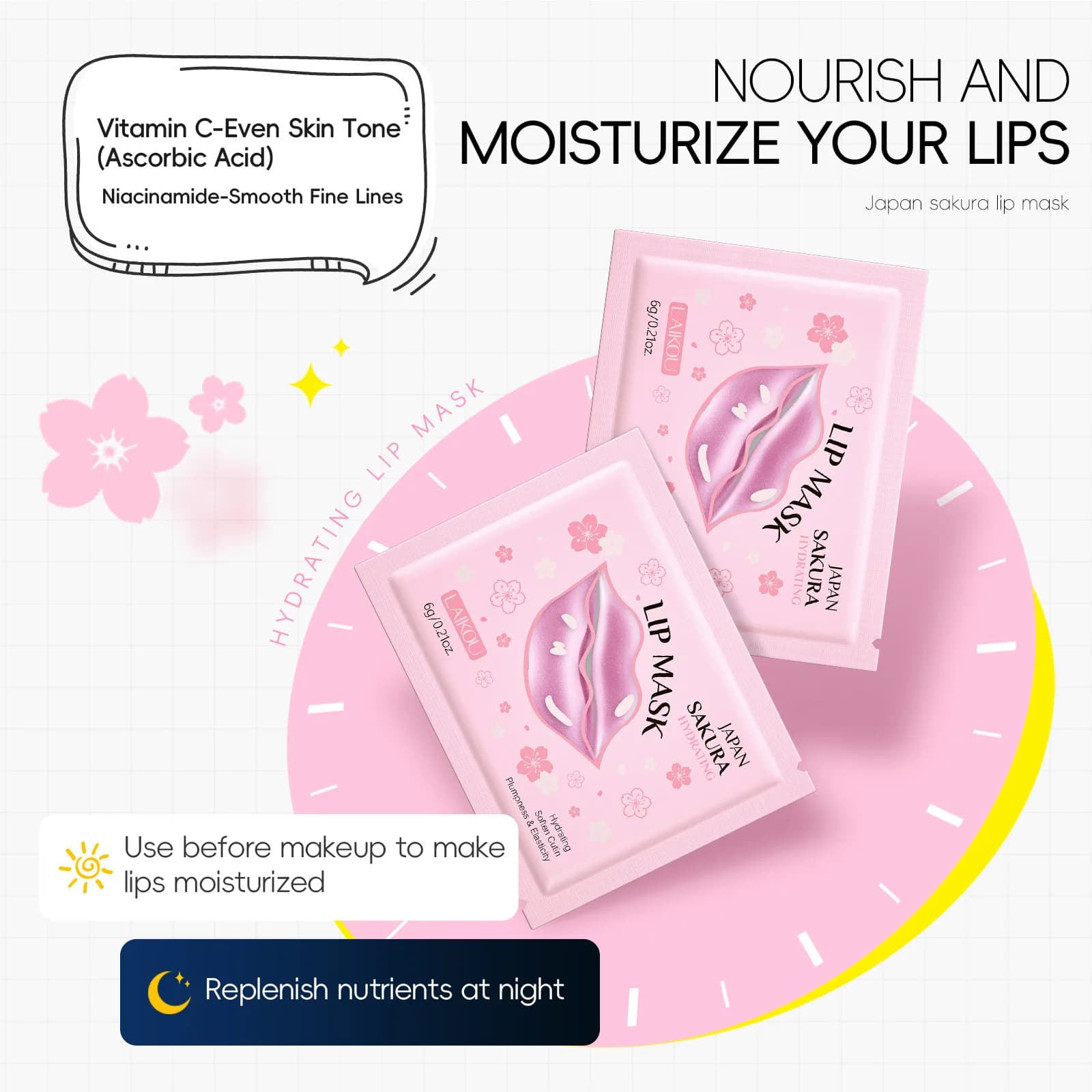 LAIKOU moisturizing lip mask gel patches — image 4
