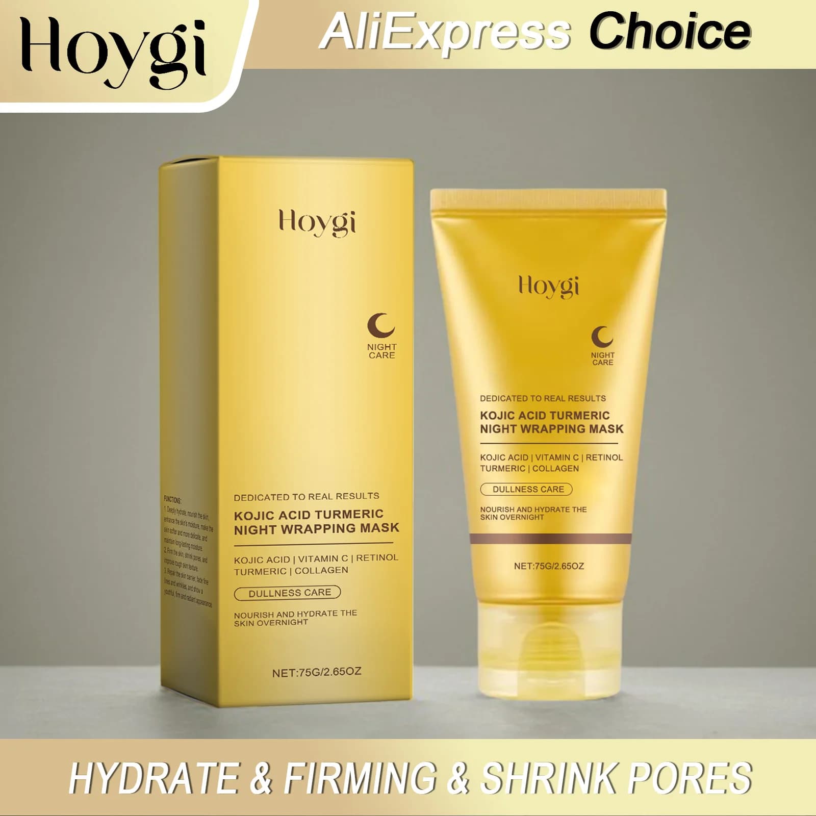 Kojic acid turmeric overnight peel‑off mask tube — image 1