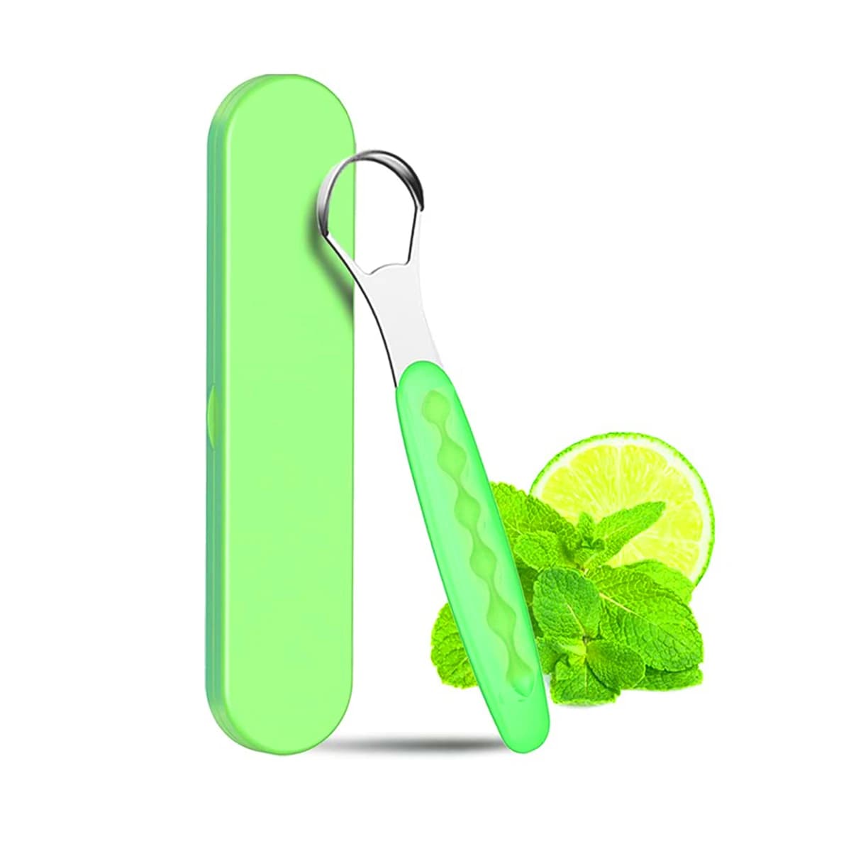 Stainless steel tongue scraper with portable case — image 8