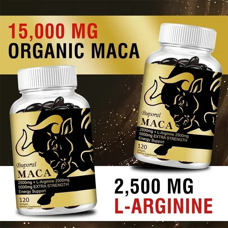 bottles of maca root and panax ginseng supplement — image 4