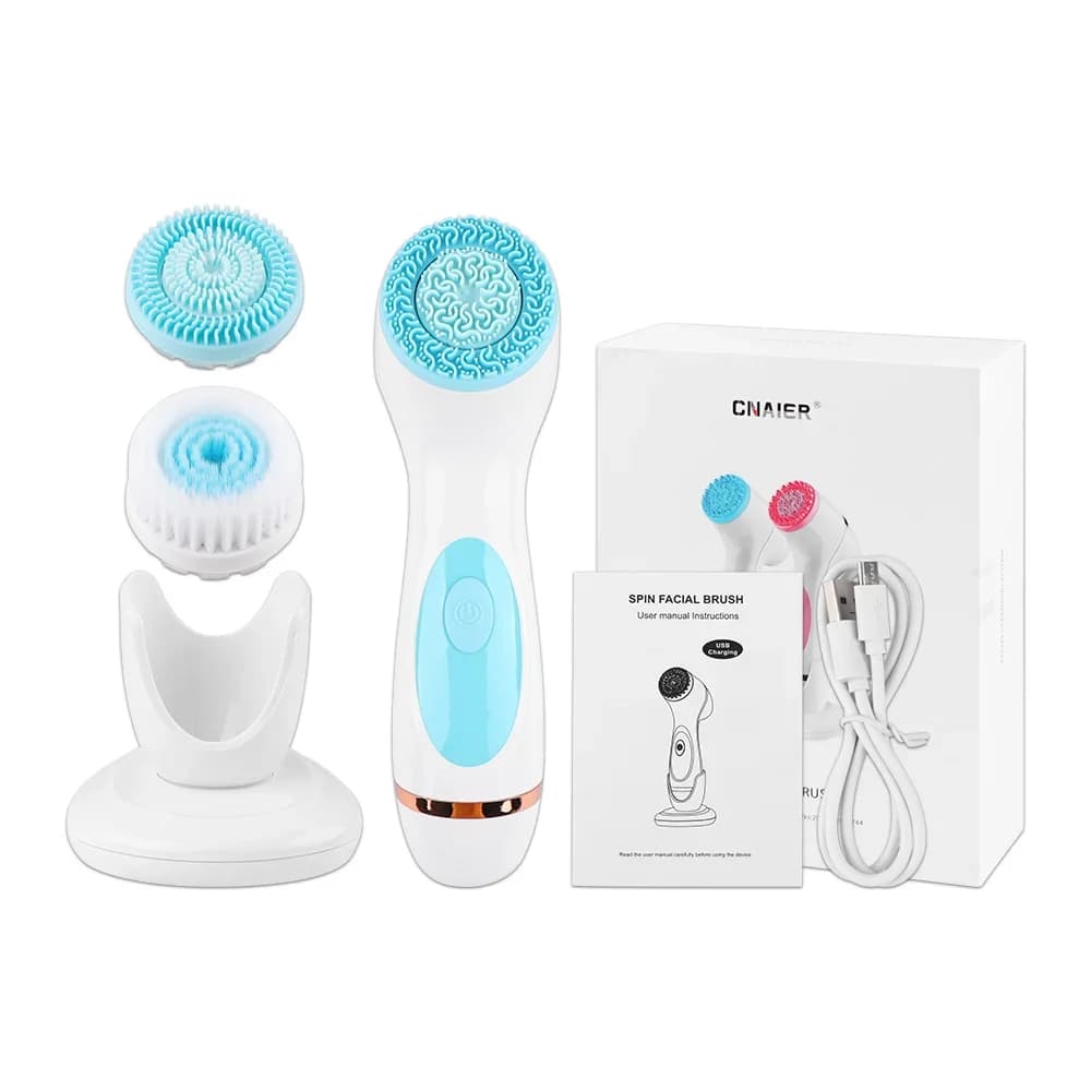 3-in-1 ultrasonic facial cleansing brush with rotating head — image 7