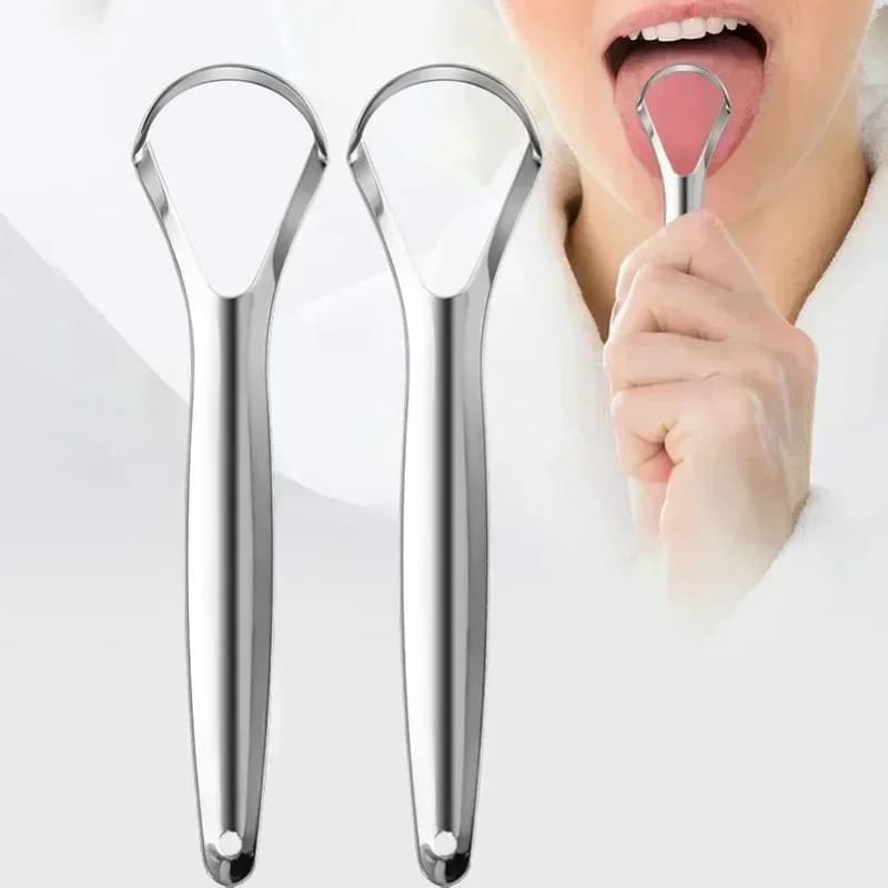 Reusable Stainless Steel Tongue Scraper (2 Pack)