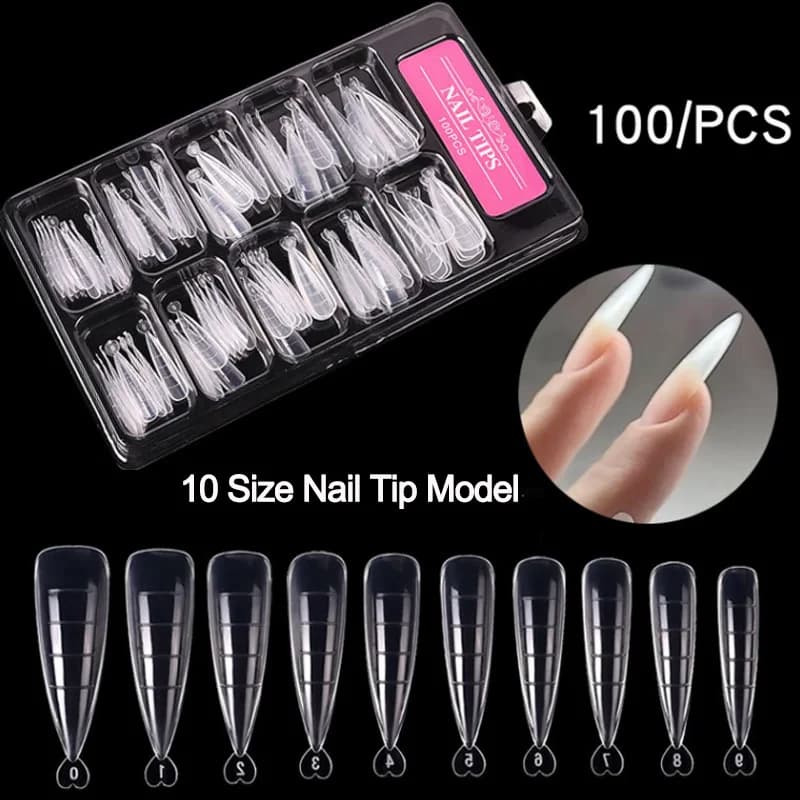 box of acrylic nail tips with UV gel polish — image 5