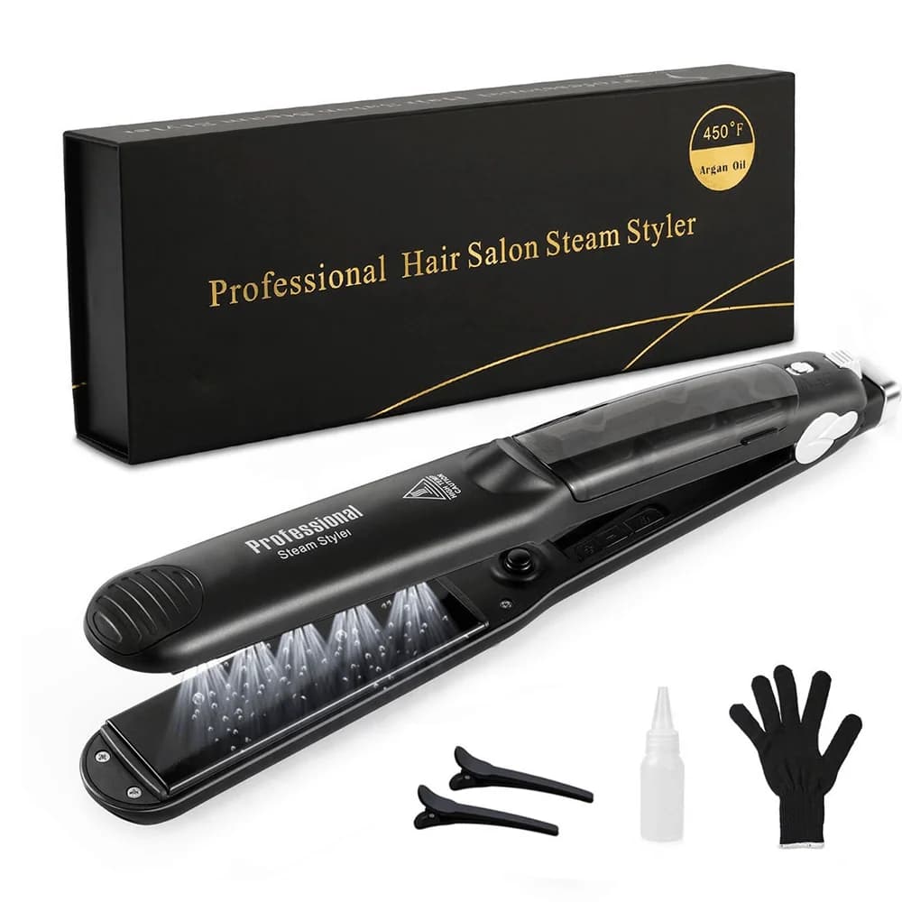 Steam Ceramic Hair Straightener, 450°F