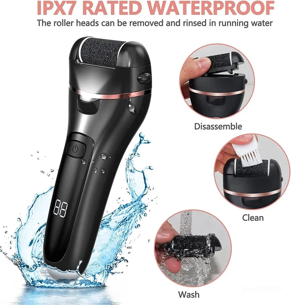 electric callus remover foot file grinder with three heads — image 3