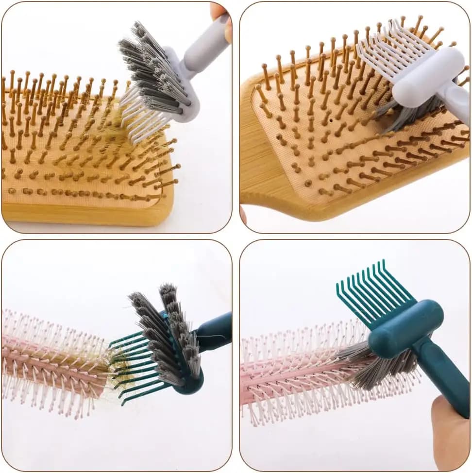 2-in-1 hair brush and comb cleaning brush — image 2