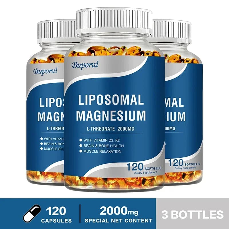 bottles of liposomal magnesium L‑threonate with vitamins D3 and K2 — image 7