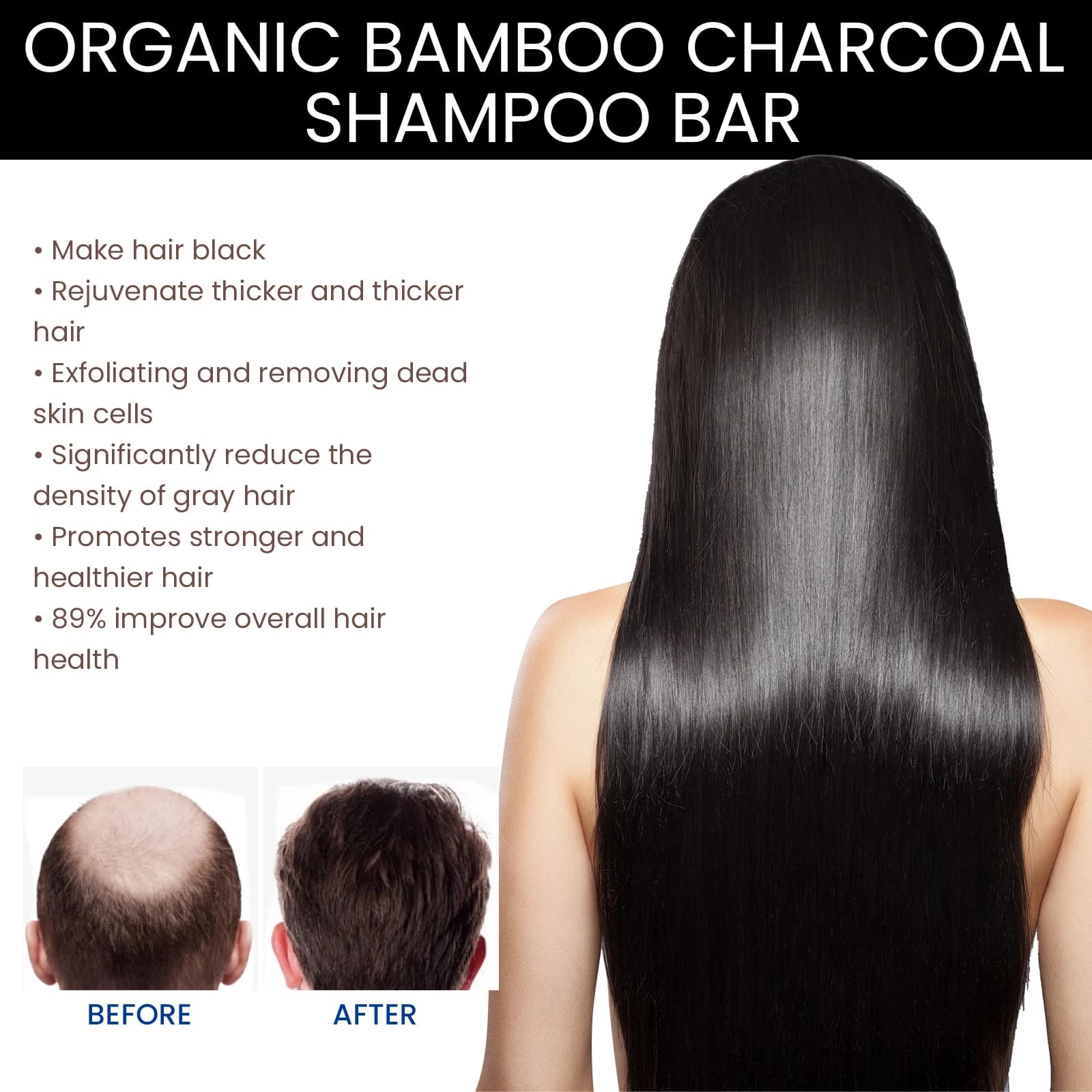 Bamboo charcoal shampoo bar — image 4