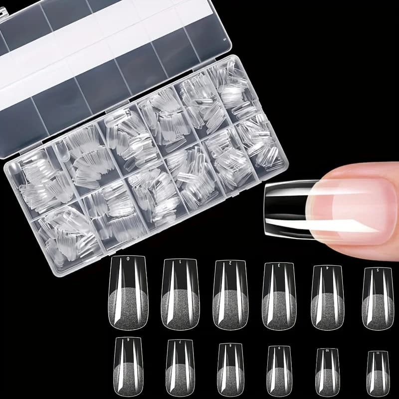assorted press-on nail tips in stiletto, almond, square and coffin shapes — image 6