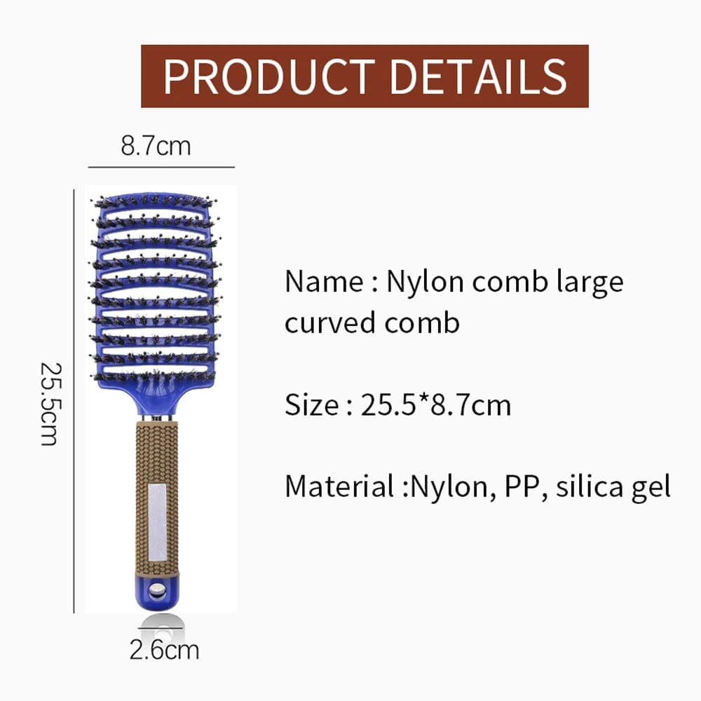 detangling hair brush with bristle and nylon — image 3
