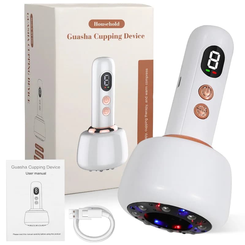 handheld USB rechargeable abdominal massager with hot compress — image 6