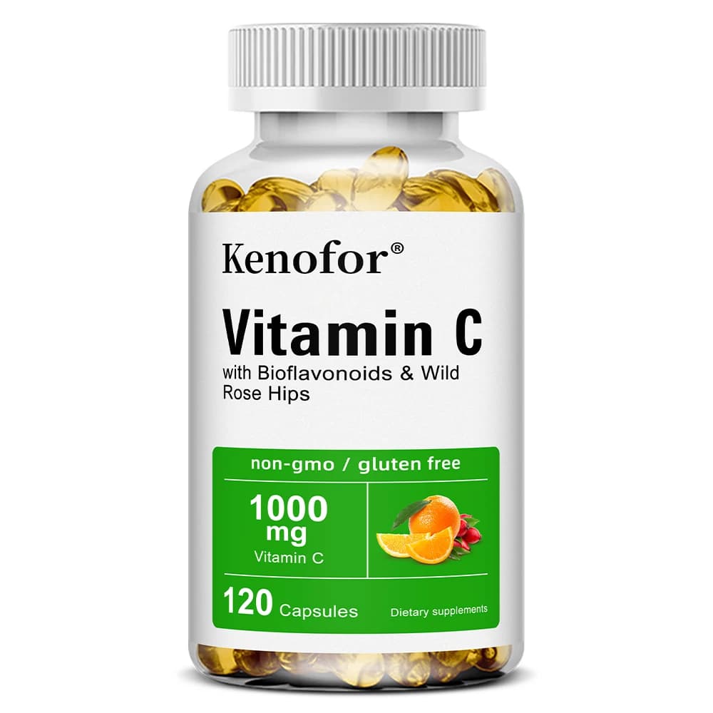 bottles of vitamin c 1000 mg capsules with citrus and rosehip — image 7