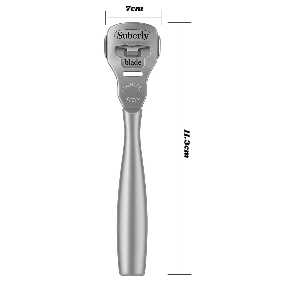Foot callus remover set with stainless steel blades and wooden handle — image 6