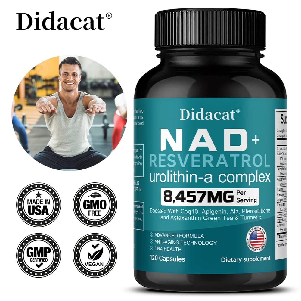 bottle of NAD and resveratrol supplement — image 1