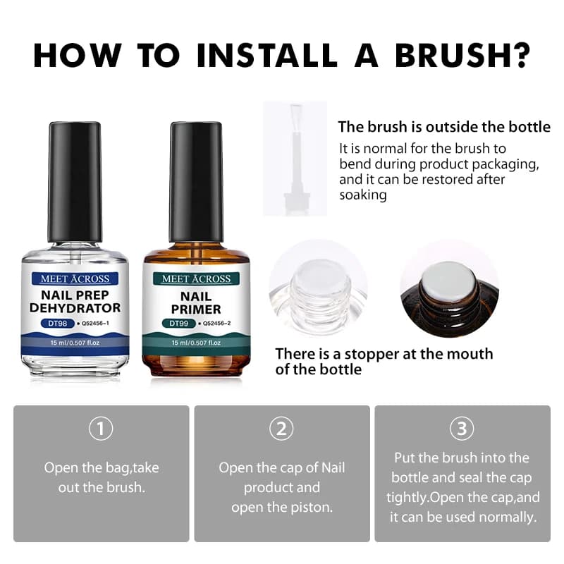 two 15 ml bottles of nail primer and dehydrator — image 5