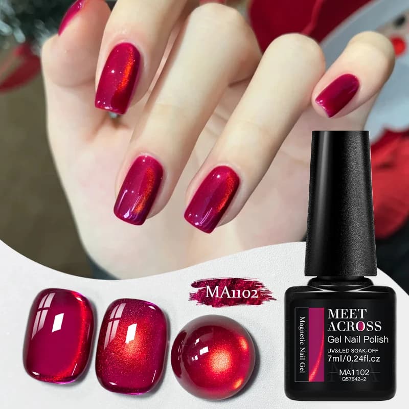 garnet red magnetic gel nail polish bottle — image 8