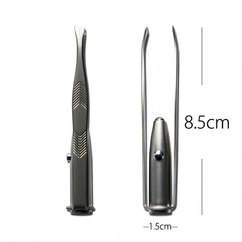 Stainless steel eyebrow tweezer with LED light — image 6