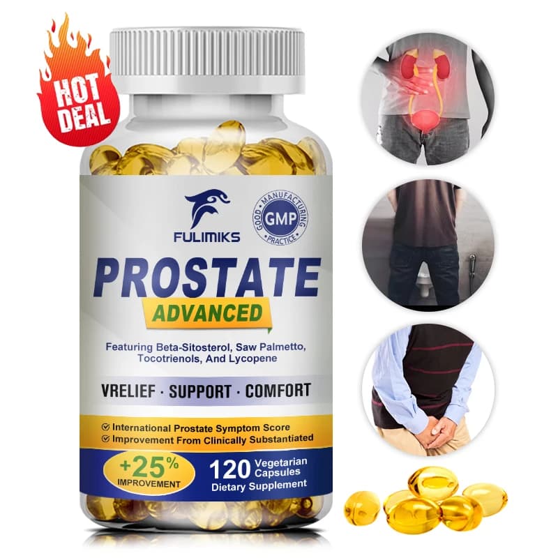bottle of prostate support capsules with saw palmetto — image 2