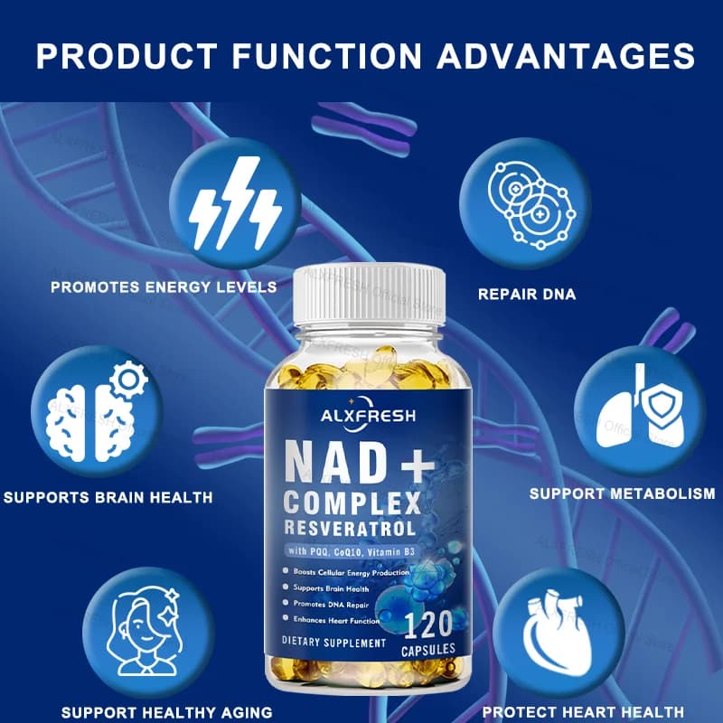 bottles of extra strength NAD supplement with resveratrol and coq10 — image 2