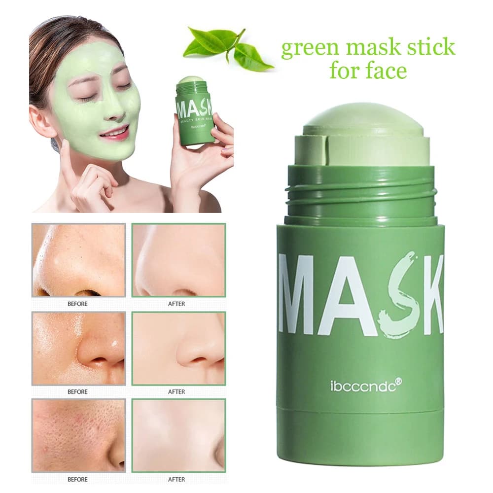 Green tea cleansing stick mask in a white tube — image 2